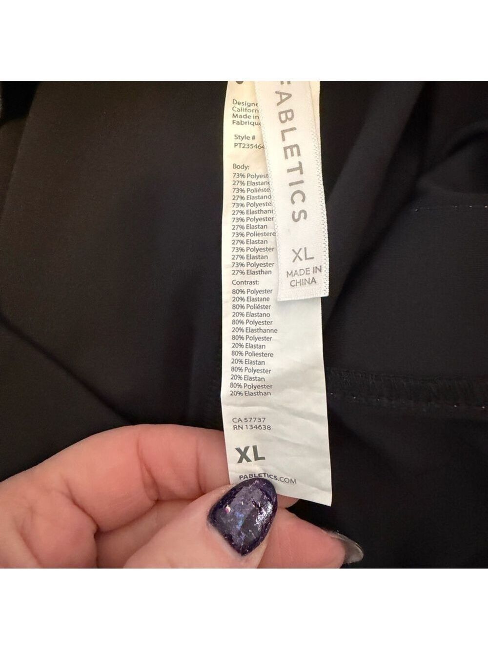 Fabletics Black Leggings Extra Large - Picture 3 of 4